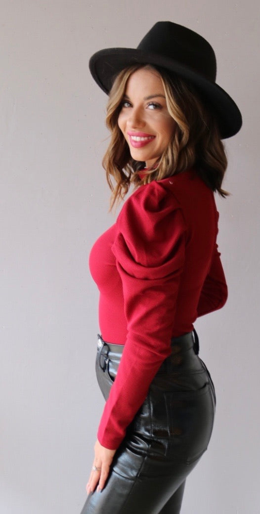 EXPO PuffSleeve MockNeck Bodysuit