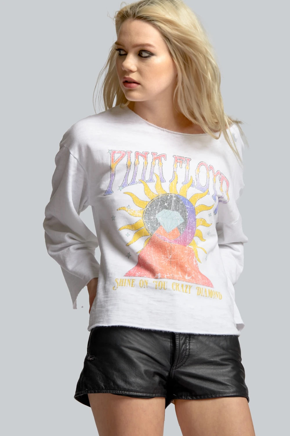 *RECYCLED KARMA Pink Floyd Shine On BellSleeve Top