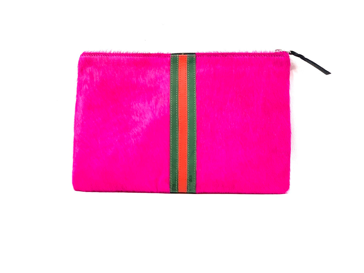 PARKER & HYDE Cowhide Stripe Clutch Bag