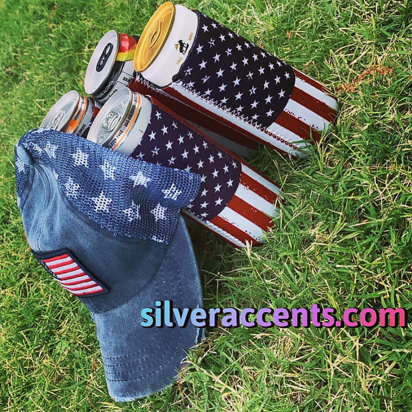 USA Flag Skinny Koozie