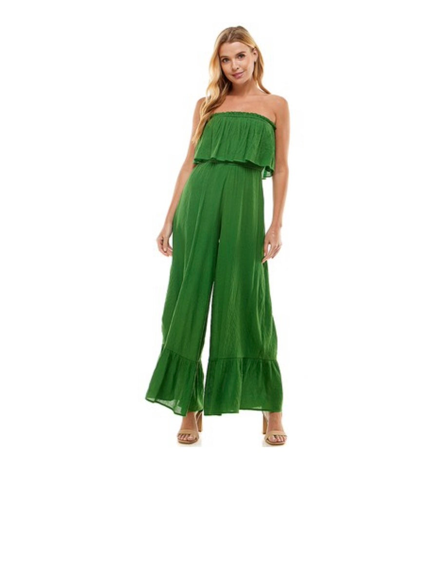 ORION Pop~Over Ruffle~Bust Jumpsuit