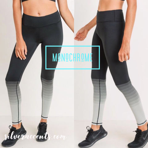 MONO B MONOCHROME Ombré Stripe Full Legging