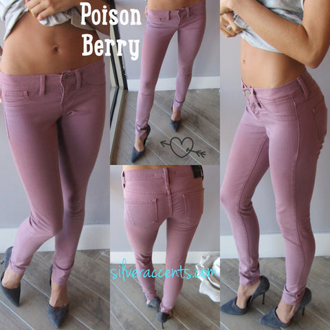 FLYING MONKEY Stretch POISON BERRY Colored Skinny Jeans