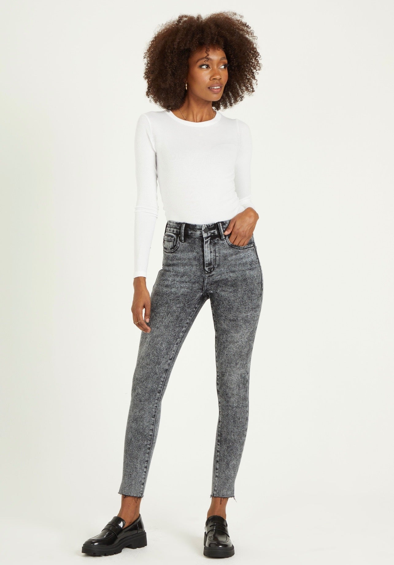 DEAR JOHN HIGH RISE OLIVIA RAW HEM SKINNY JEAN