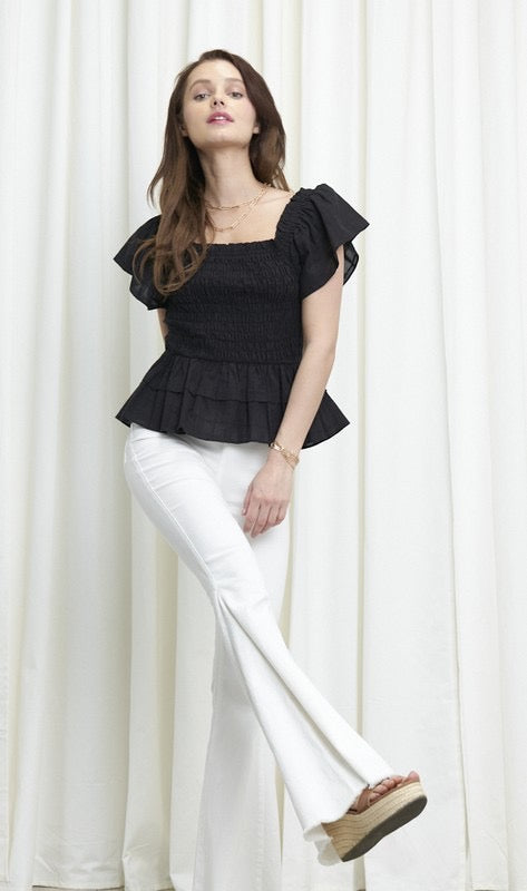 Smocked STAGE Tiered Ruffle Top