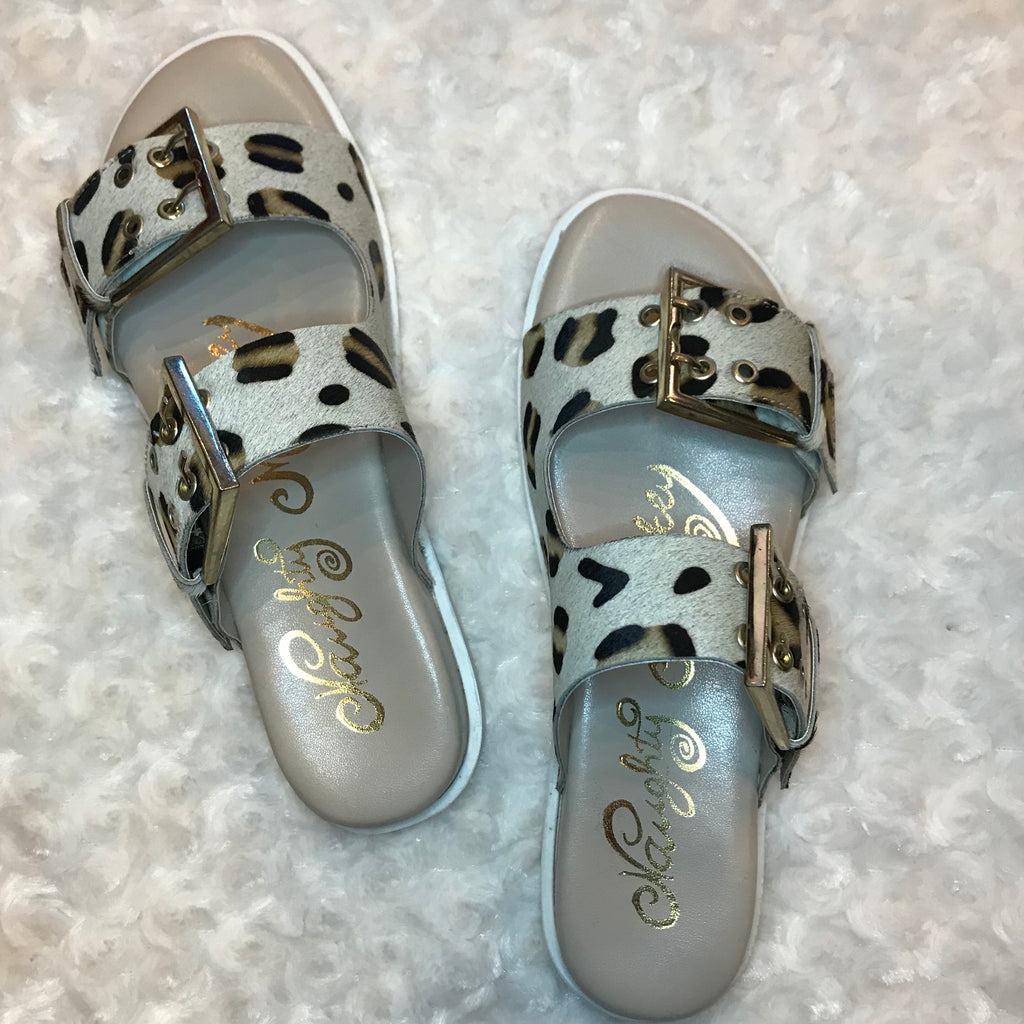 HEY PONY Leopard Slip On Sandal Shoes