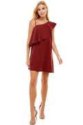 DESTINED Ruffle OneShoulder Popover Woven Dress