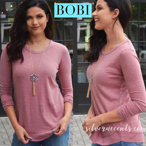 BOBI Slub Jersey PRIME RawSeam Scoop RibKnitHem LongSleeve Tee Top