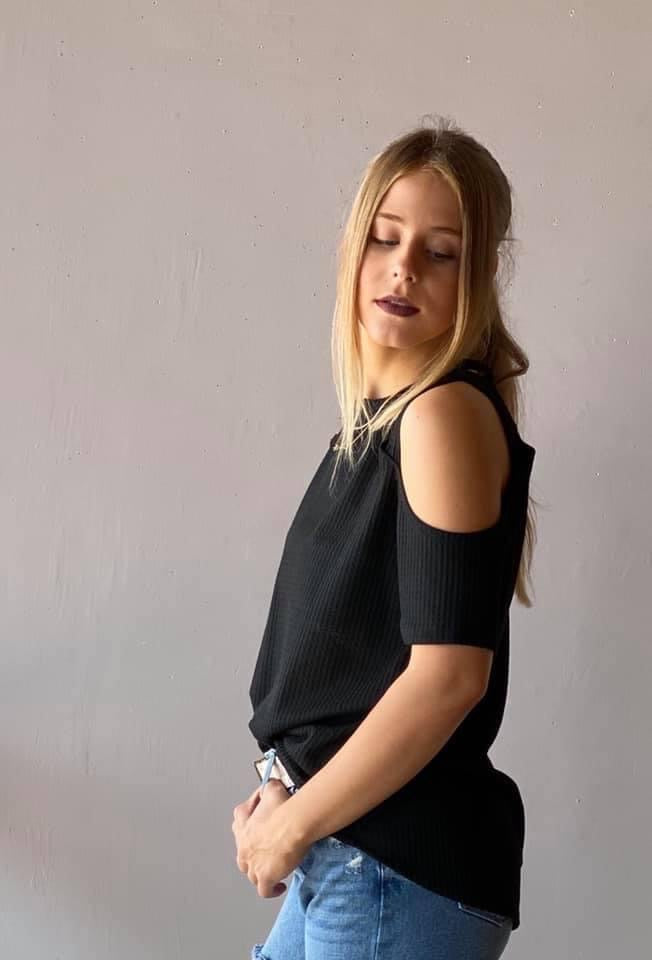 Bibi TERRAIN WaffleKnit Cutout Shoulder Tank Top