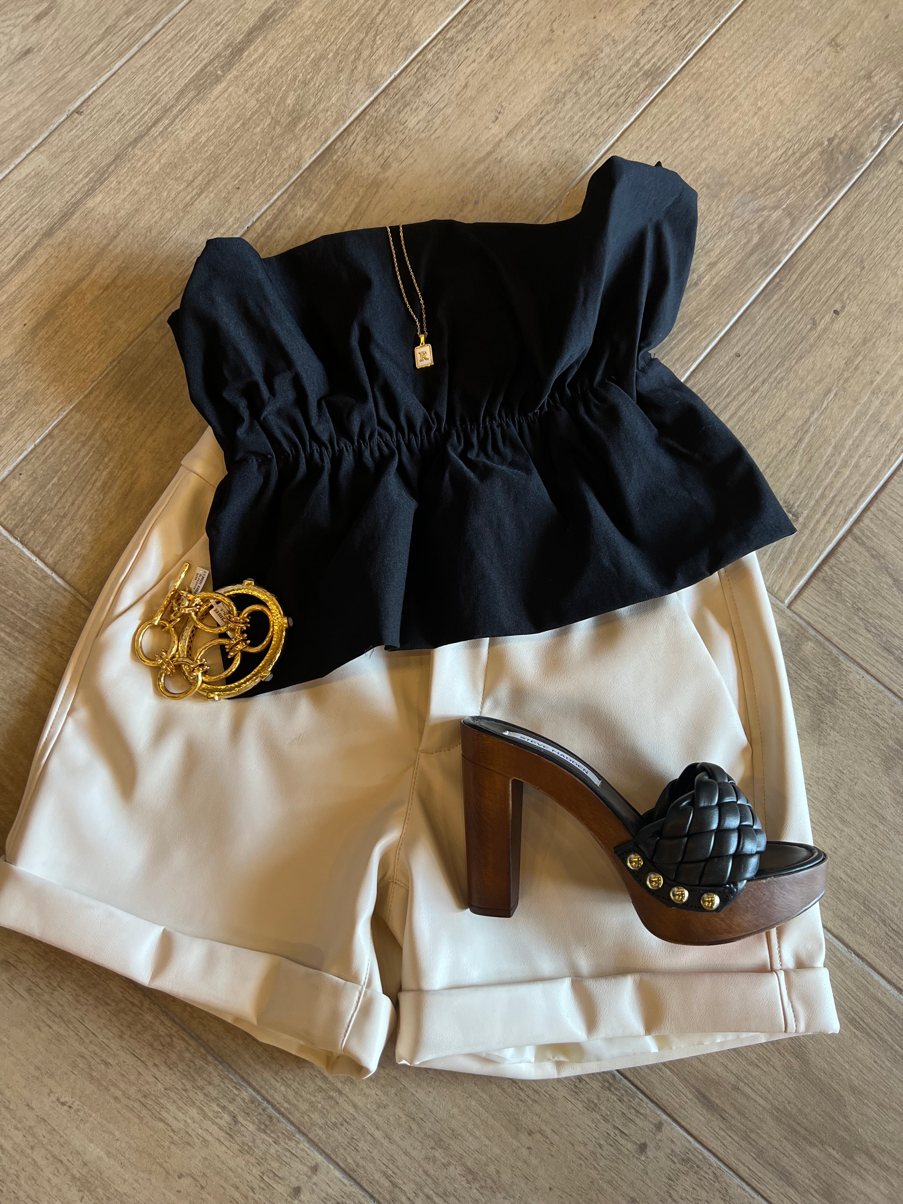 Blue Blush SELFLESS Strapless Ruffle Top