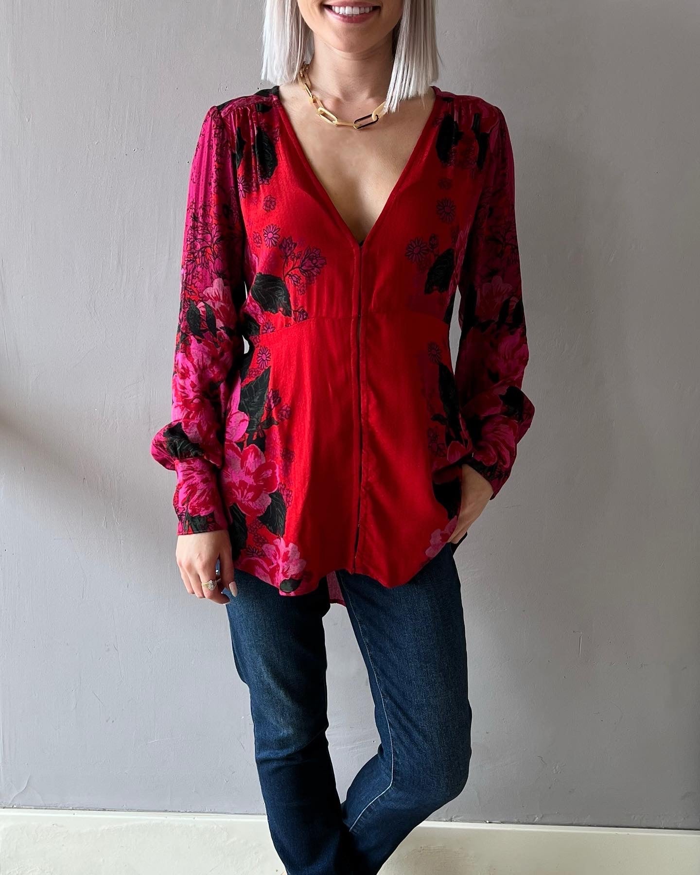 FREE PEOPLE Floral MIKAYLA Tunic Top