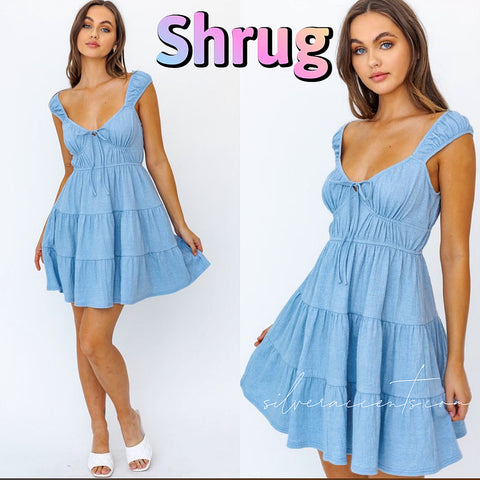 SHRUG CapSleeve Tiered Knit Dress