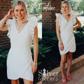 FORTUNE Battenburg Tulip Bottom Ruffle Sleeve Dress