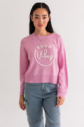 GOOD VIBES Tinsel CrewNeck Knit Top