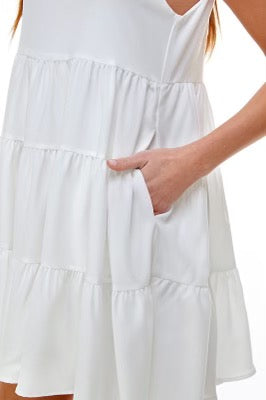 ROYAL HiNeck MutiTier Ruffle Dress