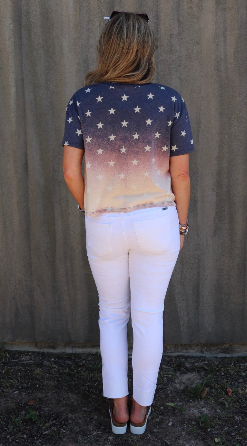 MH Patriotic Tie Dye Crop Tee