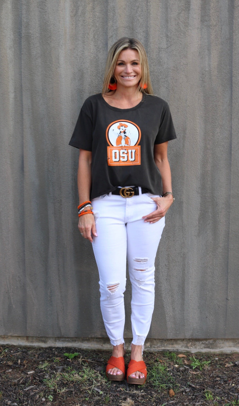 GAMEDAY COUTURE Logo KEEP IT CROPPED Snow Wash Tee Top