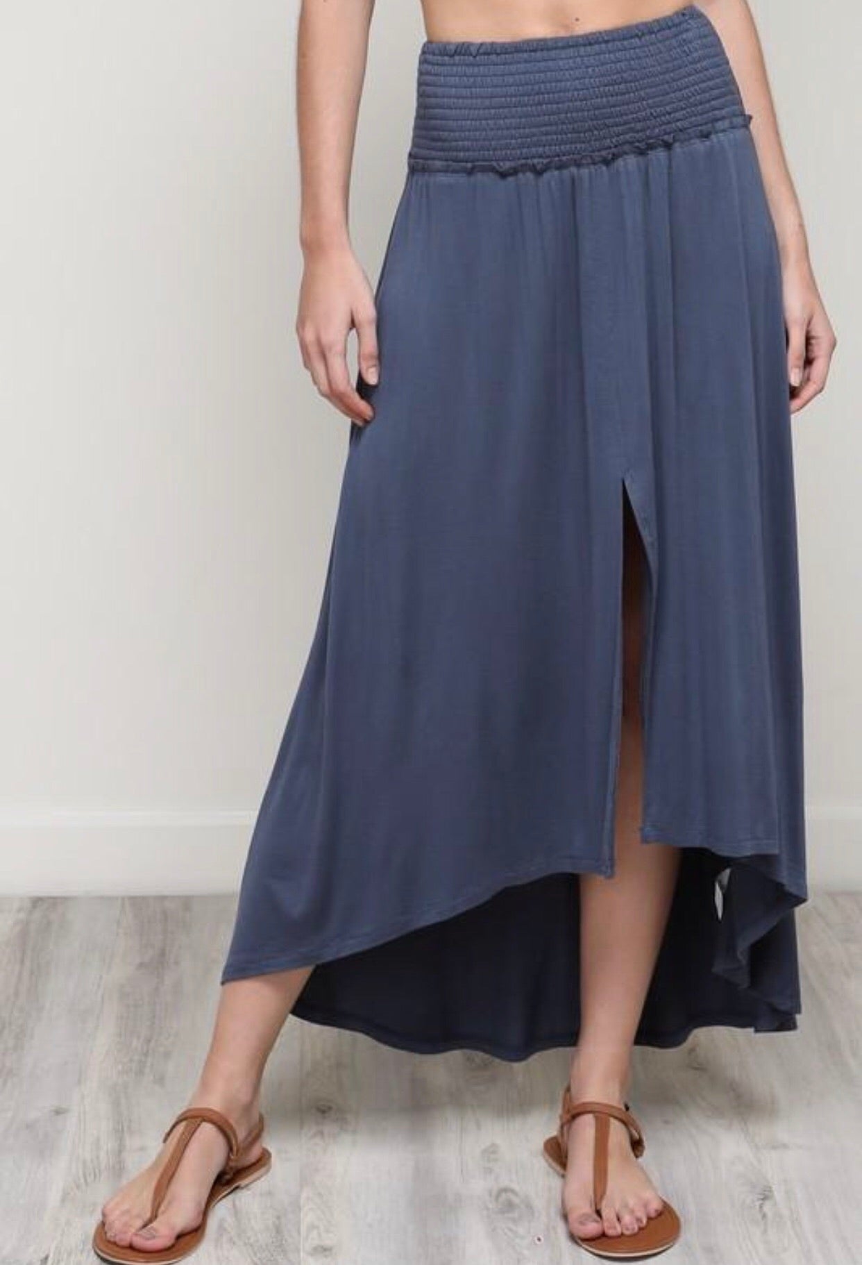 FRESNO Smocked Band Maxi Skirt