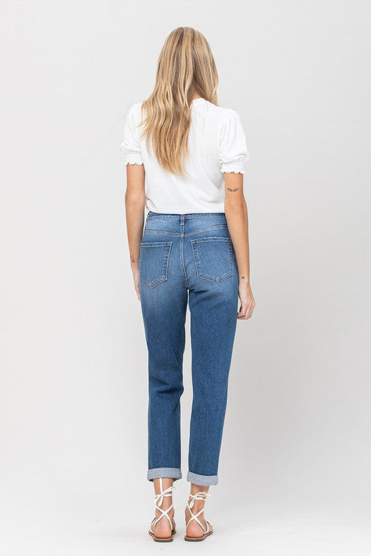 VERVET Distressed ERIKA Stretch Mom Jean