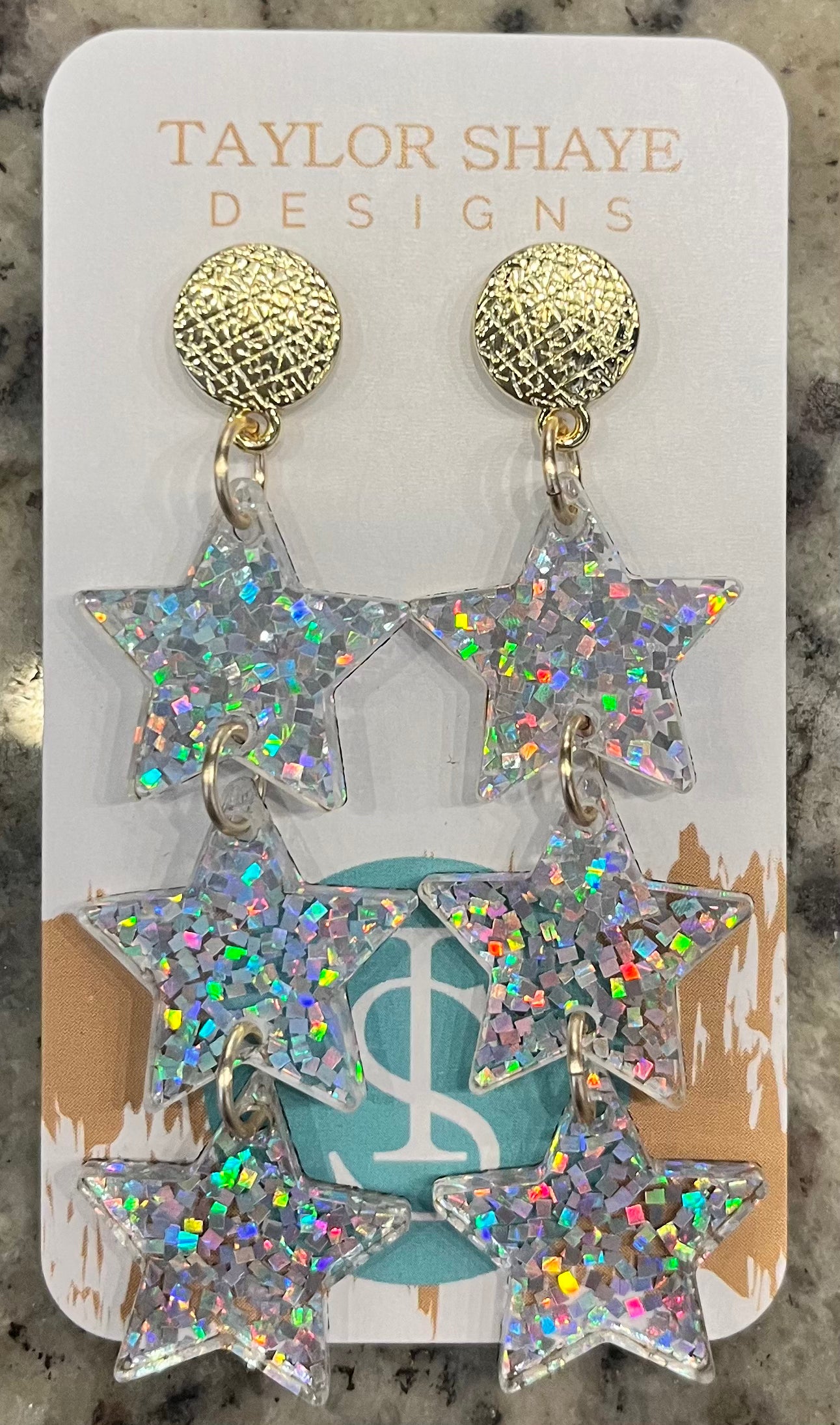 TAYLOR SHAYE Designs TRIPLE STAR Drop Earrings