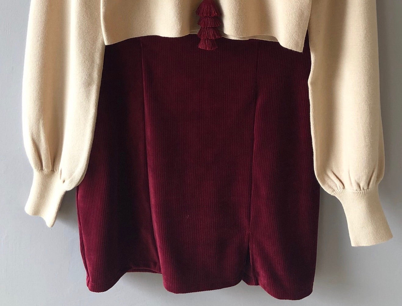 TRANSPORT Slit Front Corduroy Skirt