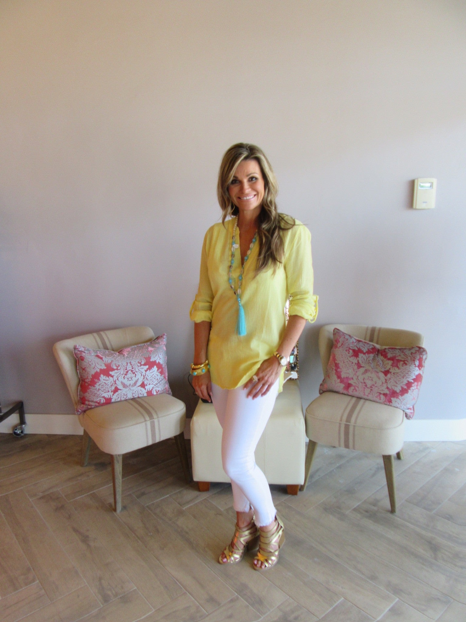 BOBI Gauze VINEYARD RollSleeve Tunic Top