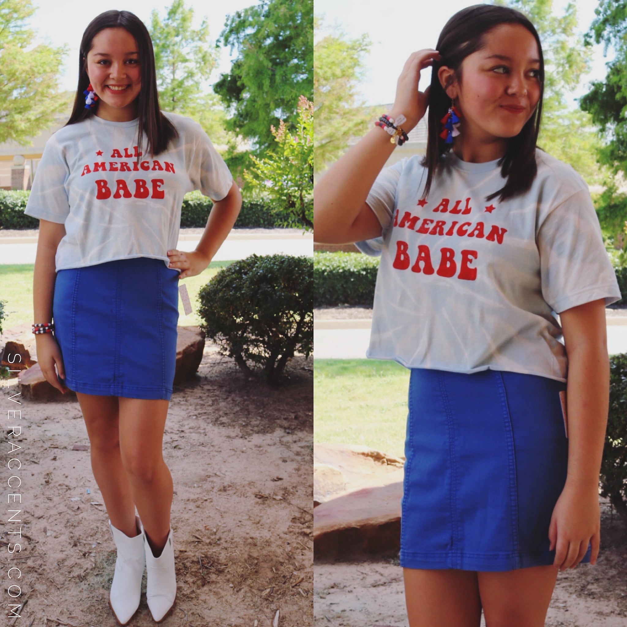MH Patriotic Tie Dye Crop Tee
