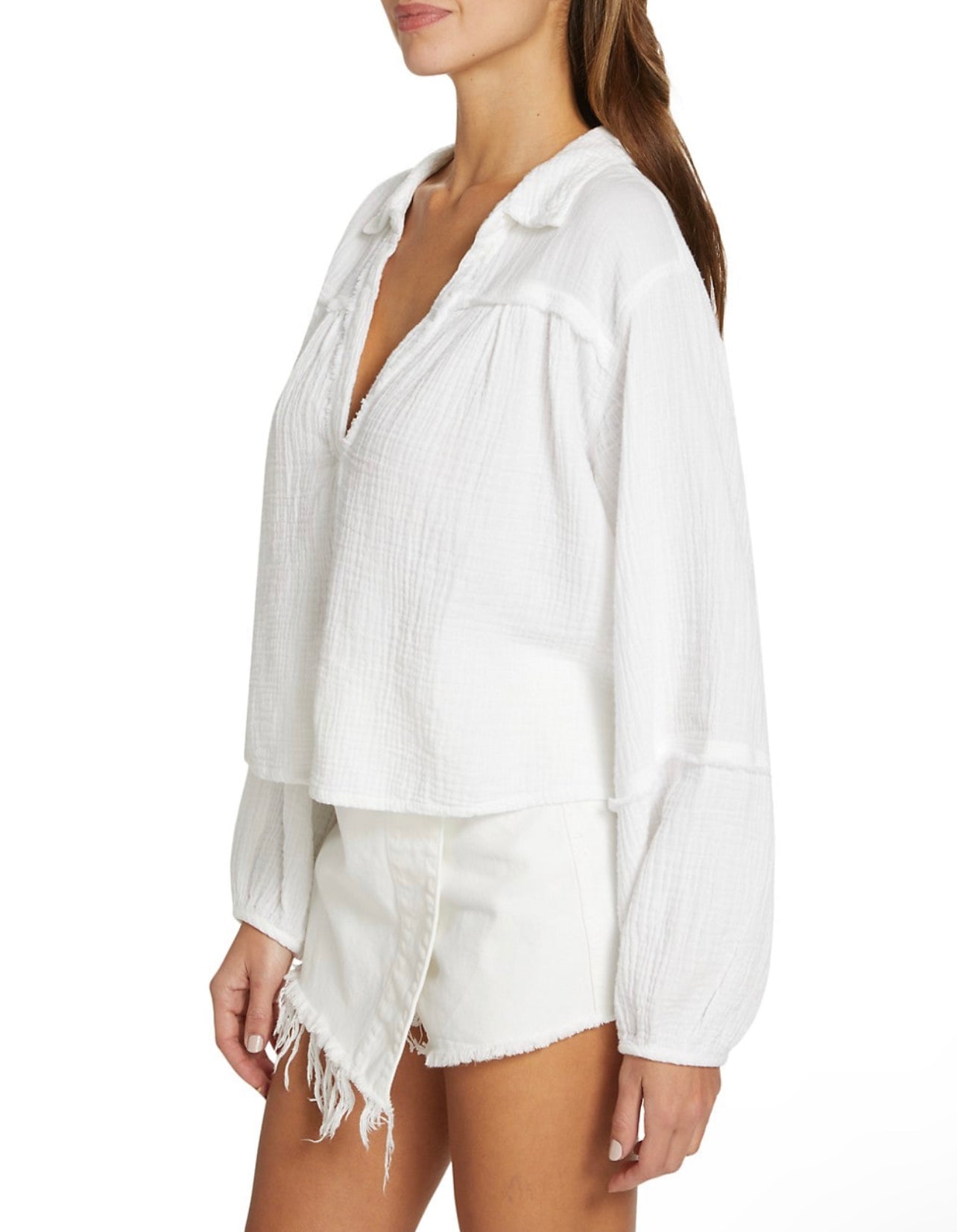 FREE PEOPLE DoubleCloth YUCCA Peasant Top
