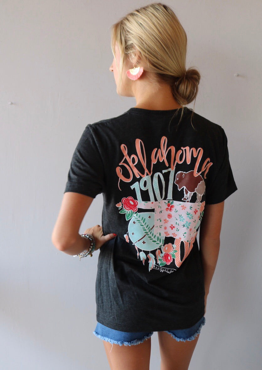 CALAMITY JANE ‘18 OKLAHOMA STORYBOARD Canvas TriBlend V-Neck Tee Shirt Top