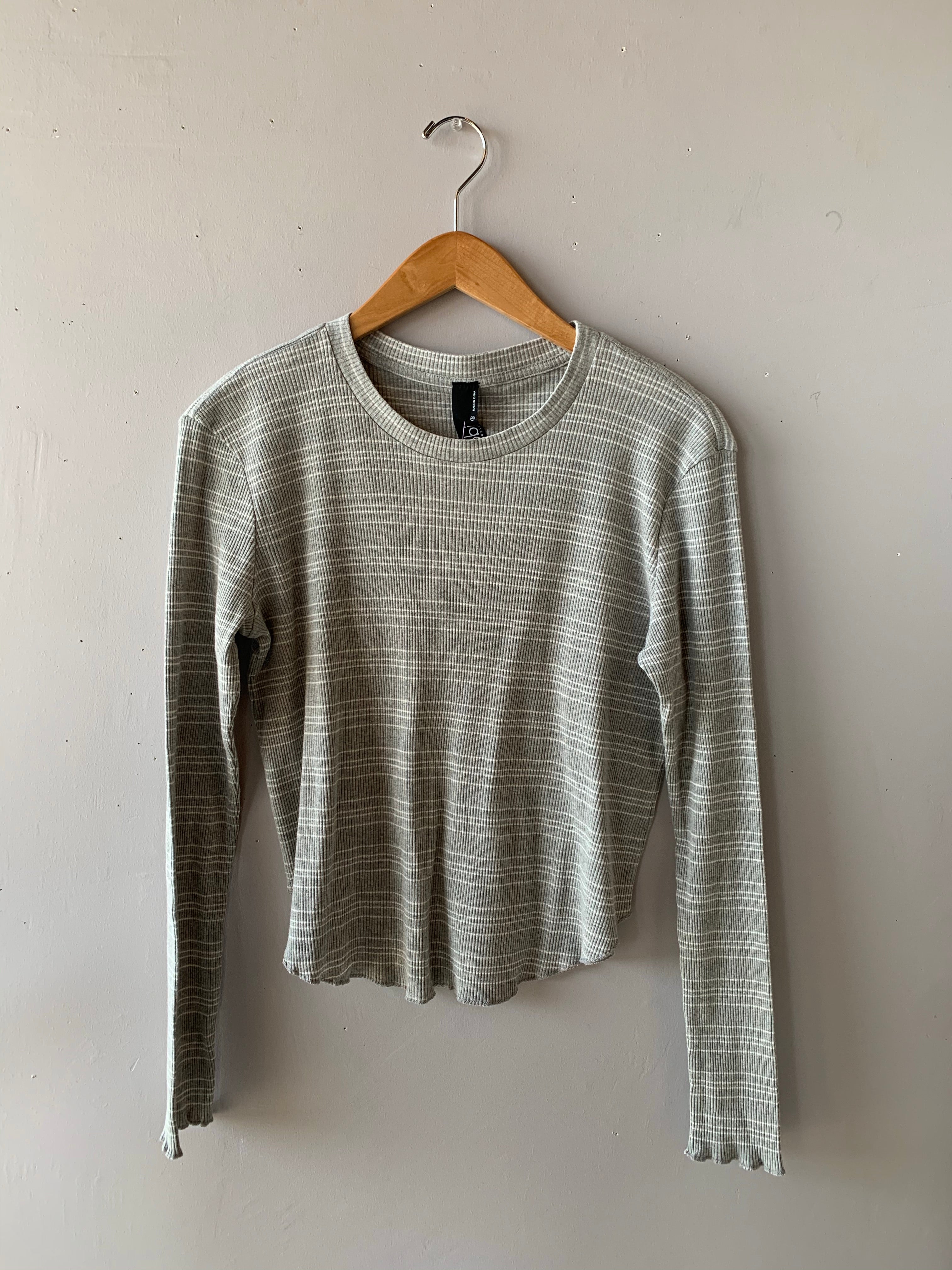 BOBI Locals Only Stripe IMPULSE CropWaist RibKnit Top