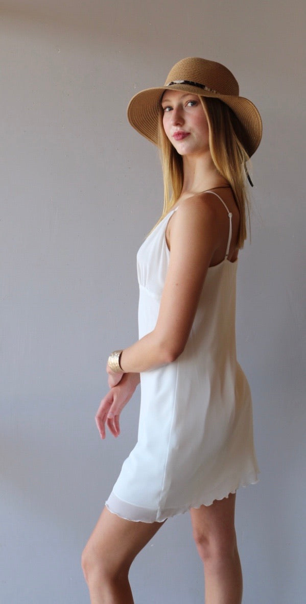 Naked Zebra HOLD ON LettuceHem Chiffon Cami Slip Dress