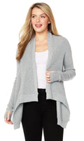 BOBIBLACK Sustainable Cotton CLASSIC StepHem Open Cardigan Sweater