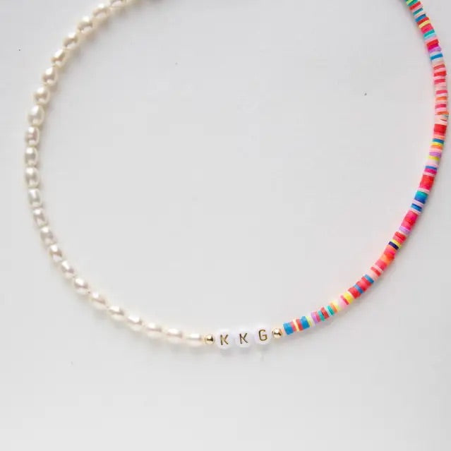 TA Sorority Multicolor PEARL Greek Chic Necklace