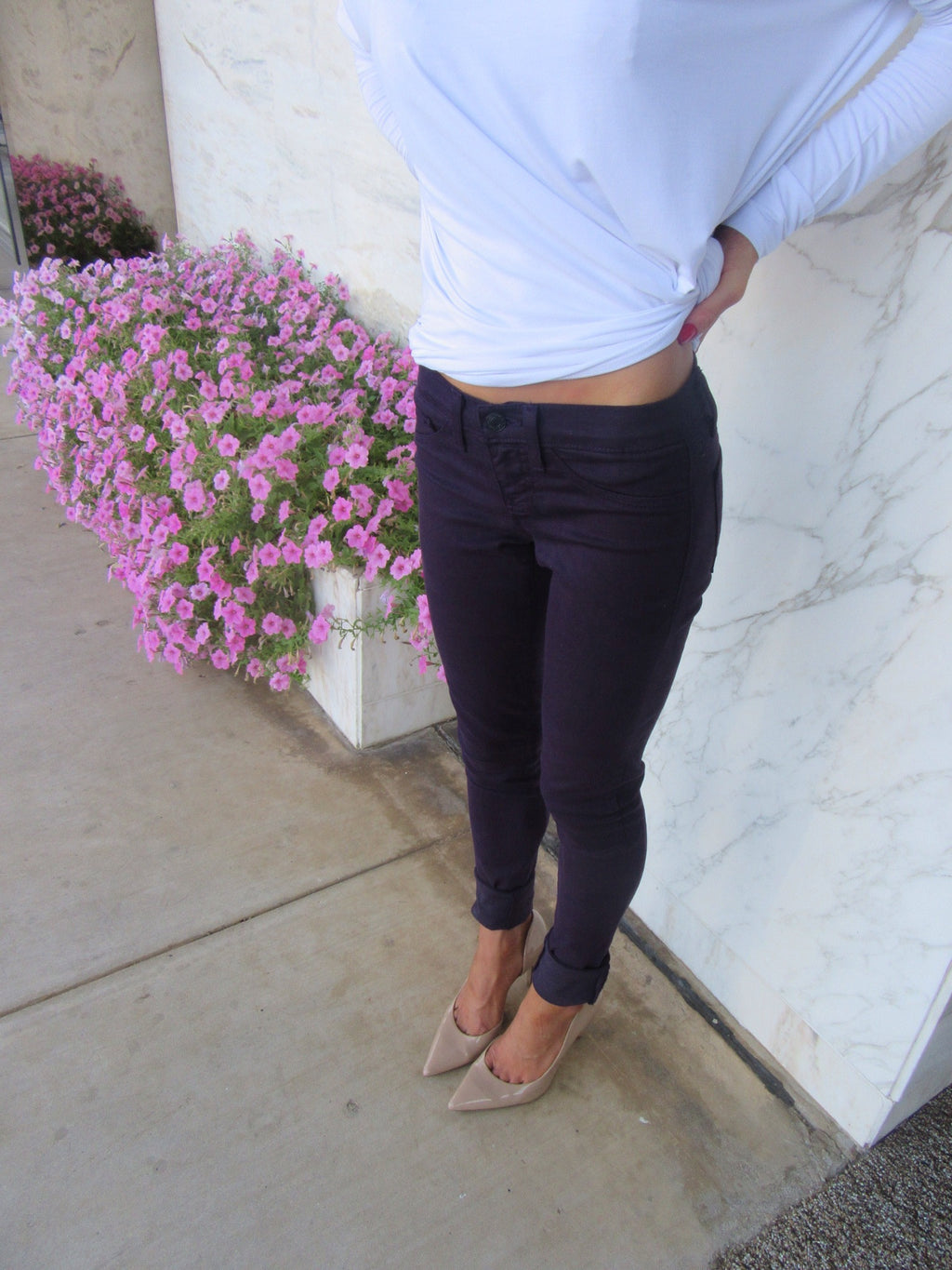 *FLYING MONKEY 5pkt EGGPLANT Colored Skinny Jean