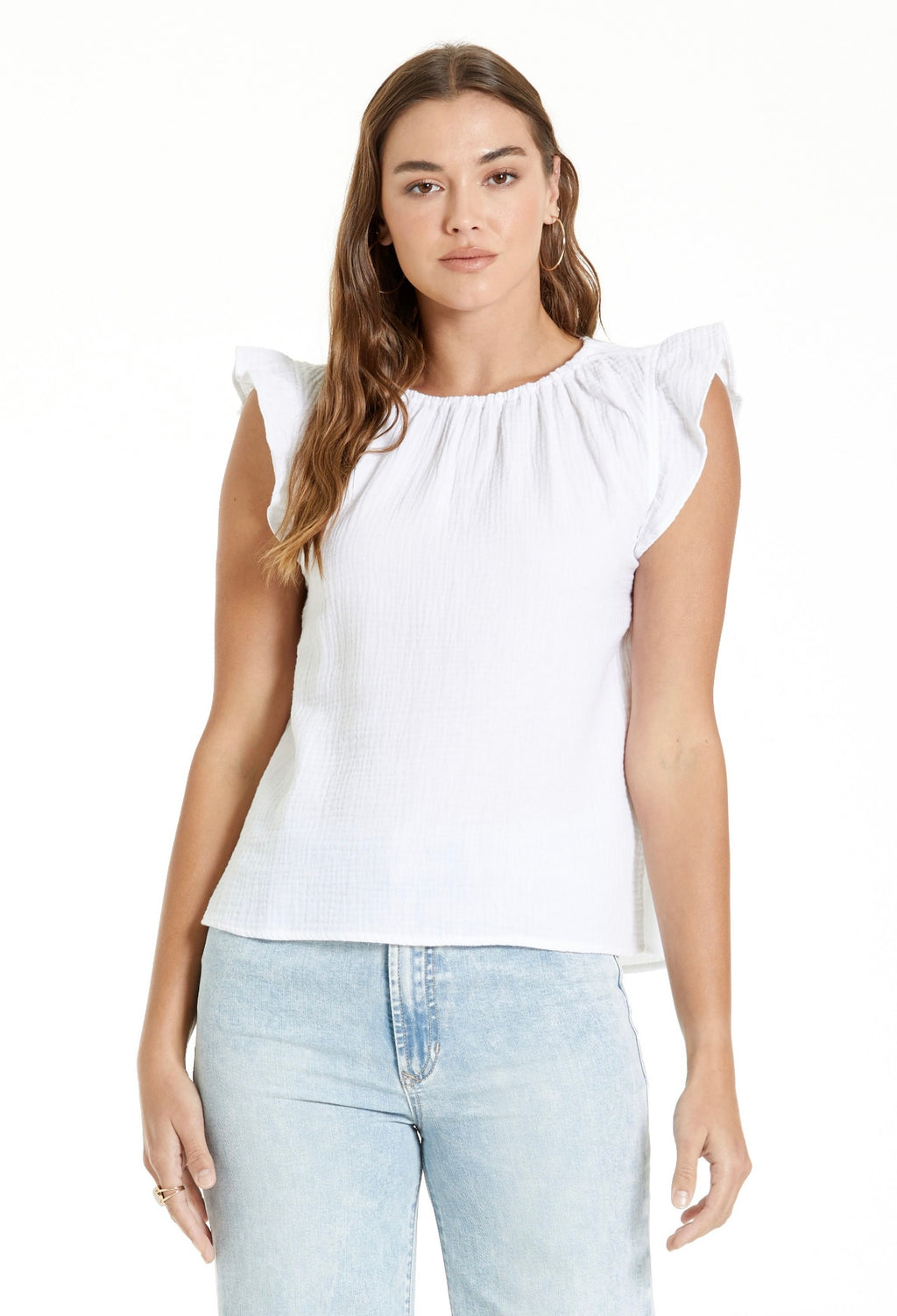 ANOTHER LOVE Gauze SABINA Gathered Neck Top