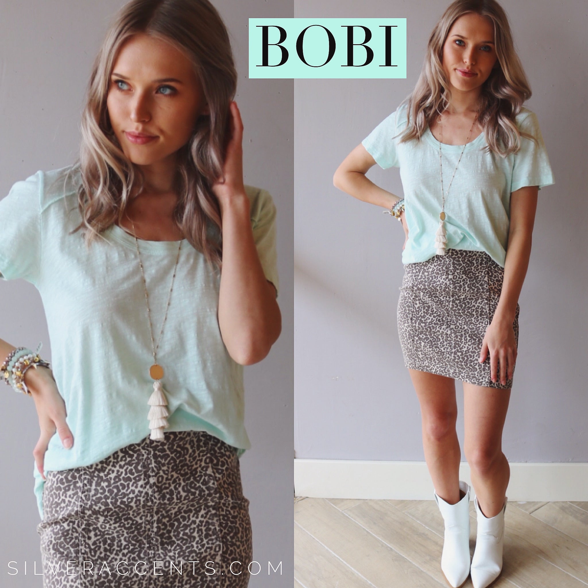 BOBI Slub Jersey BECKHAM RawSeam HiLo ScoopNeck Top