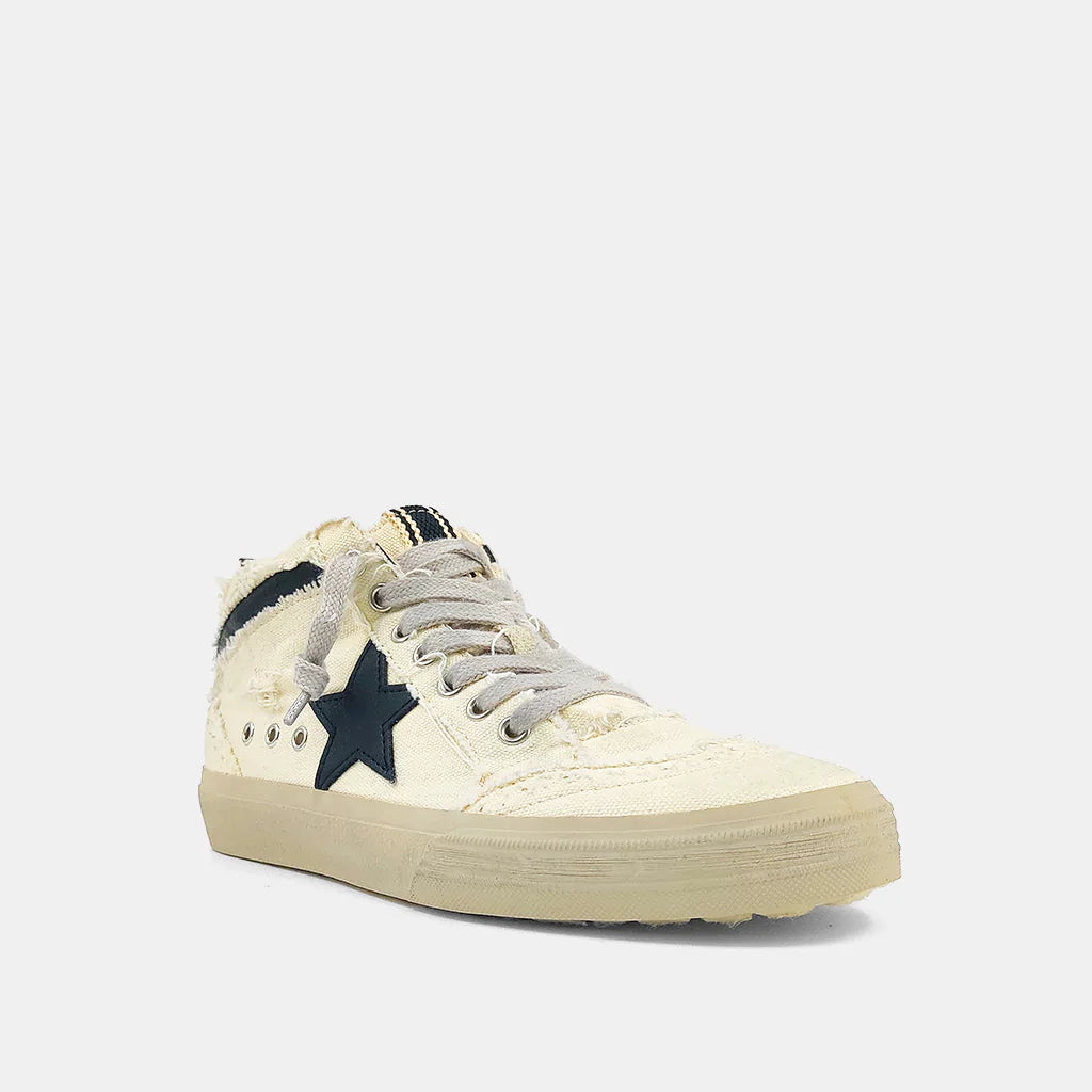 SHUSHOP MidTop PAULINA Distressed Star Sneaker