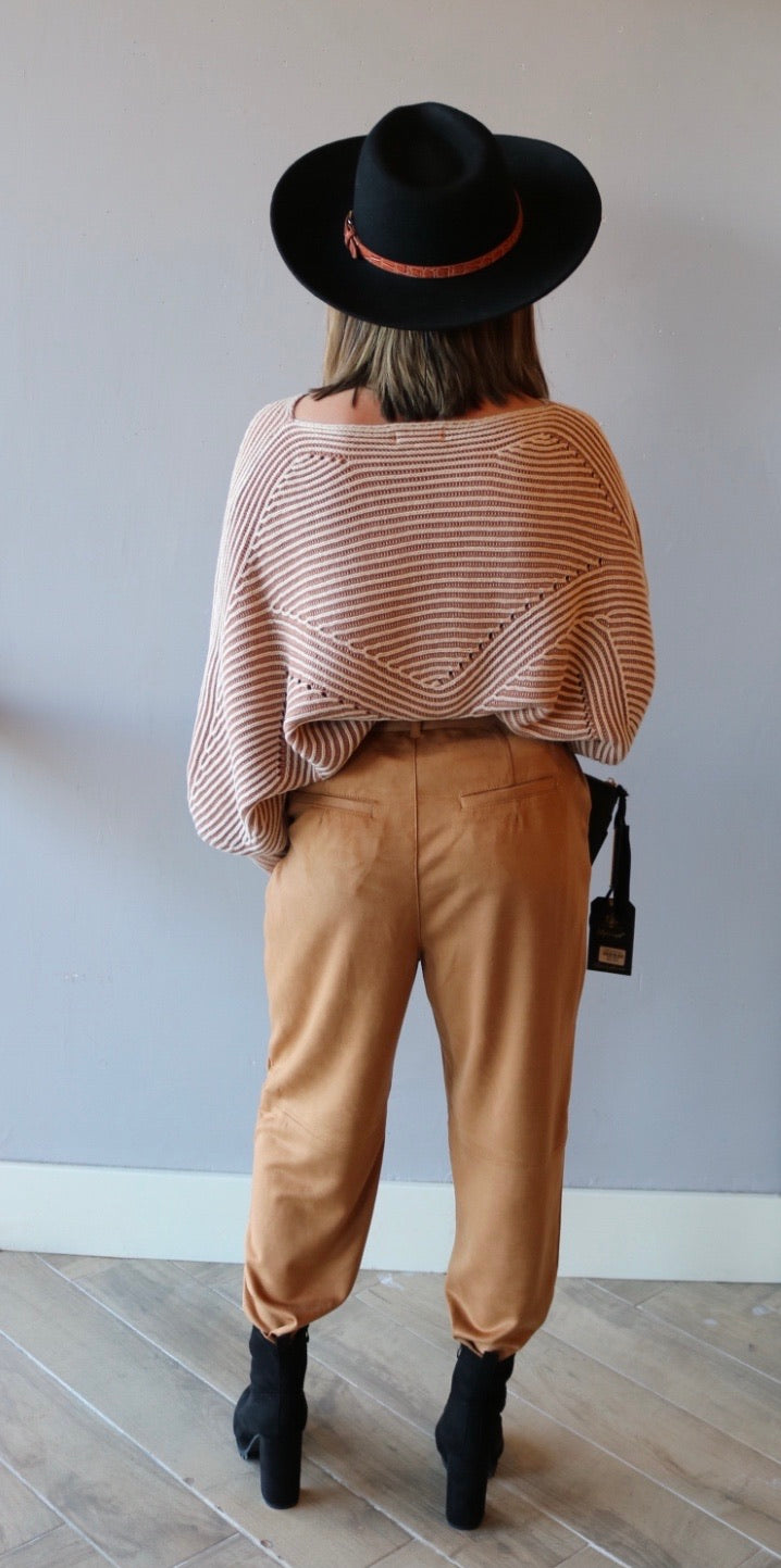 FREE PEOPLE VeganSuede NIGHTFALL PaperBag TieWaist Pant