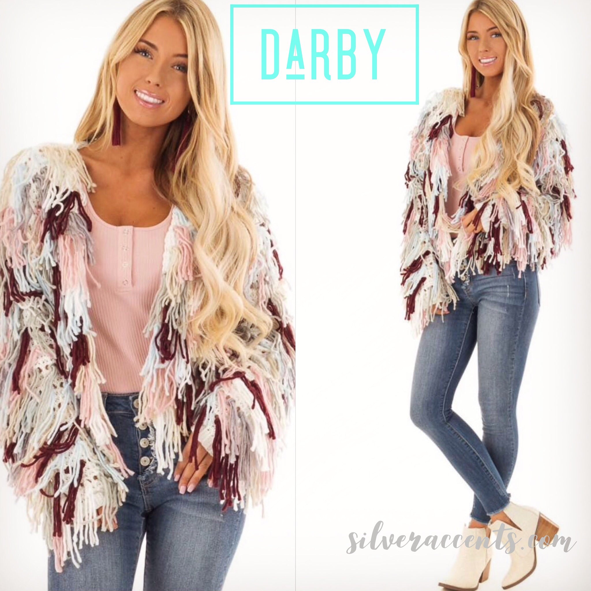 DARBY Shaggy Yarn OpenFront Cardigan Jacket