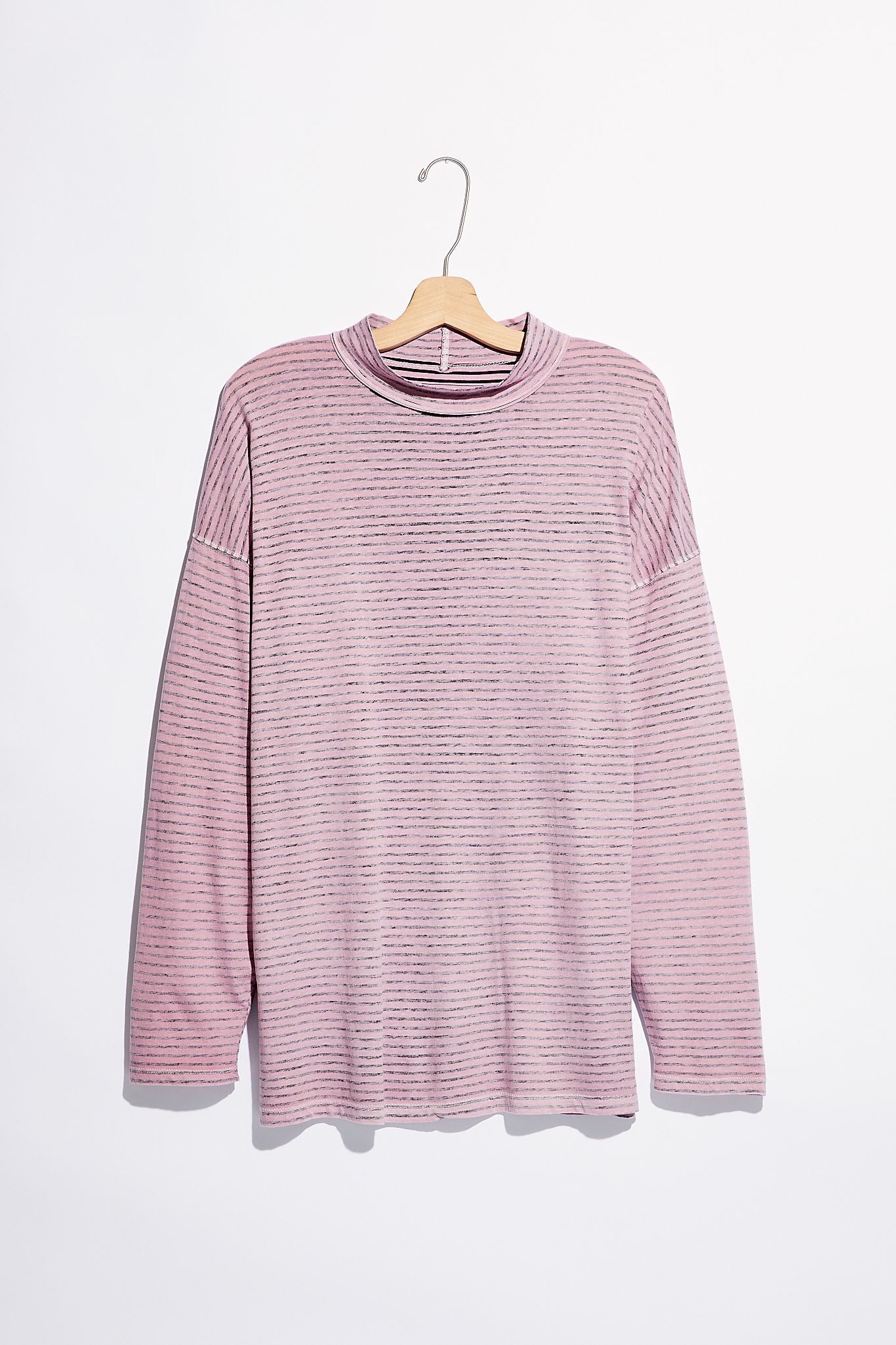 FREE PEOPLE Oversize Stripe BE FREE MockNeck Tunic Top