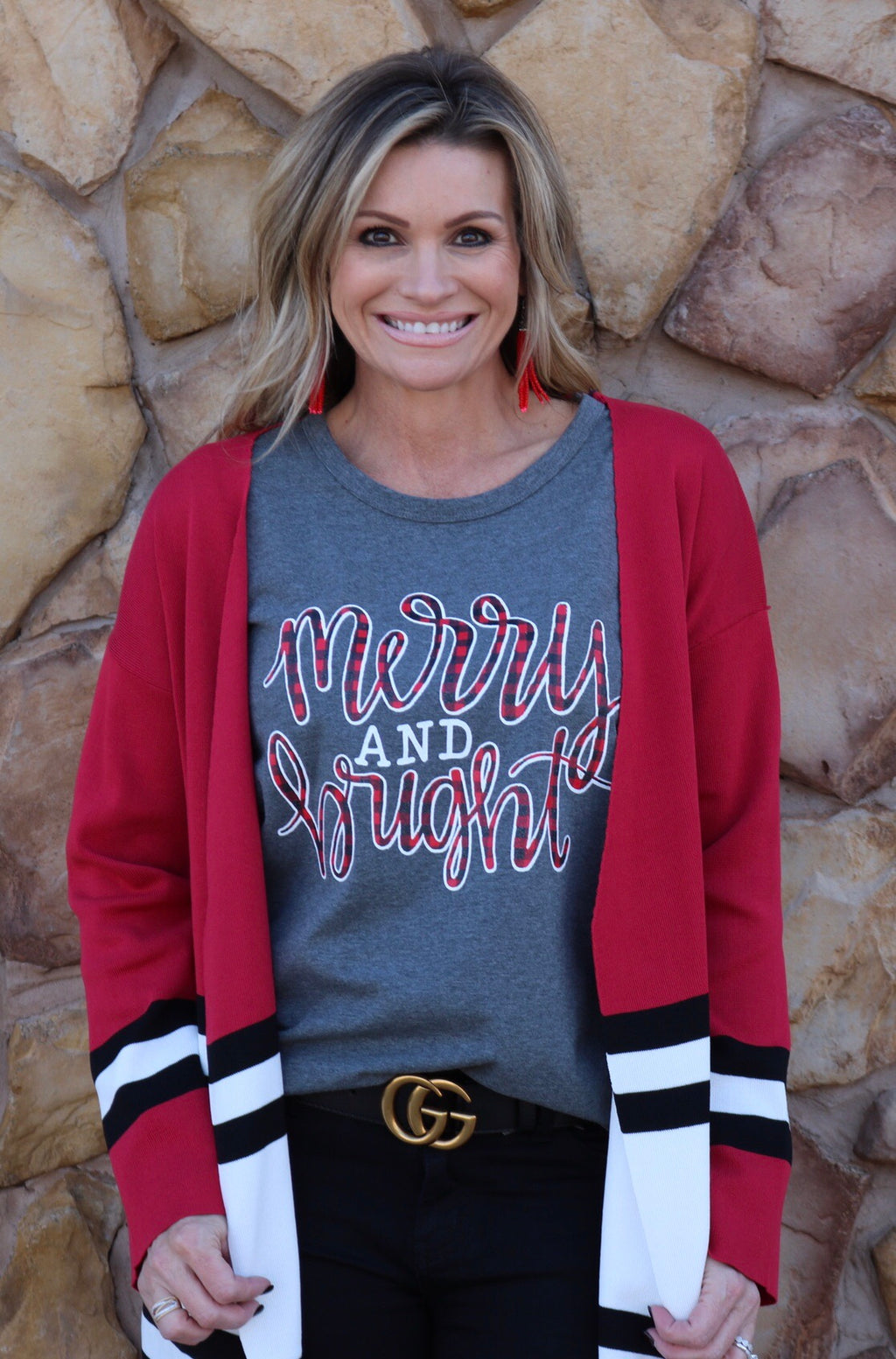 Buffalo Plaid MERRY & BRIGHT Tank Top