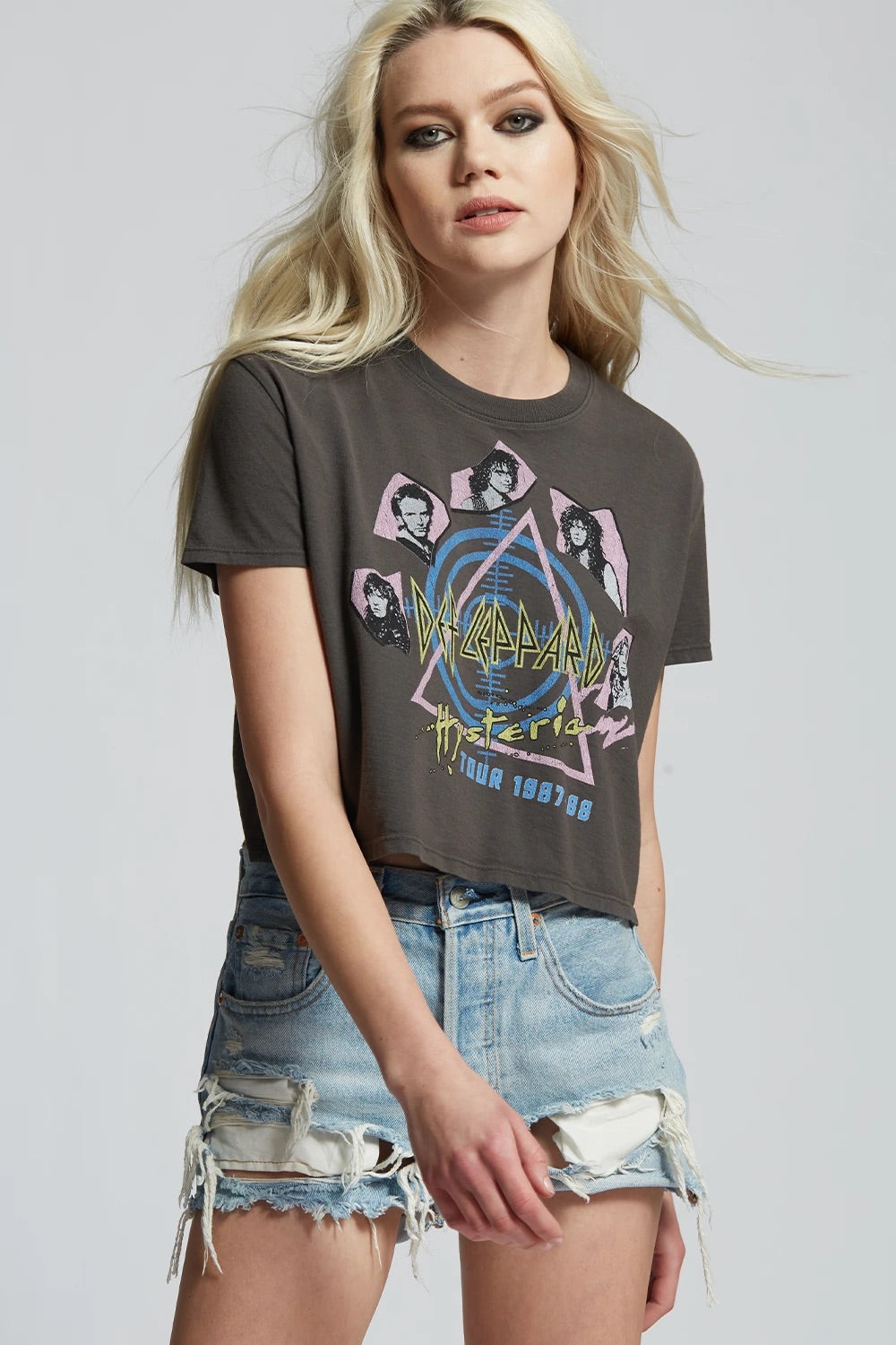 *RECYCLED KARMA Def Leppard Tour Crop Tee