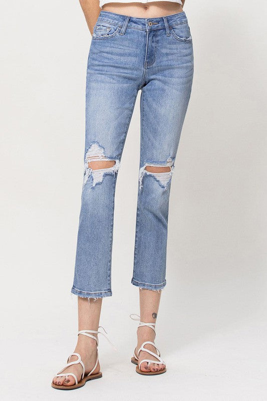 VERVET Mid~Rise MELISSA Stretch Straight Jean