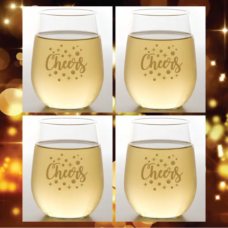 Shatter Proof WINE OH Stemless Glasses