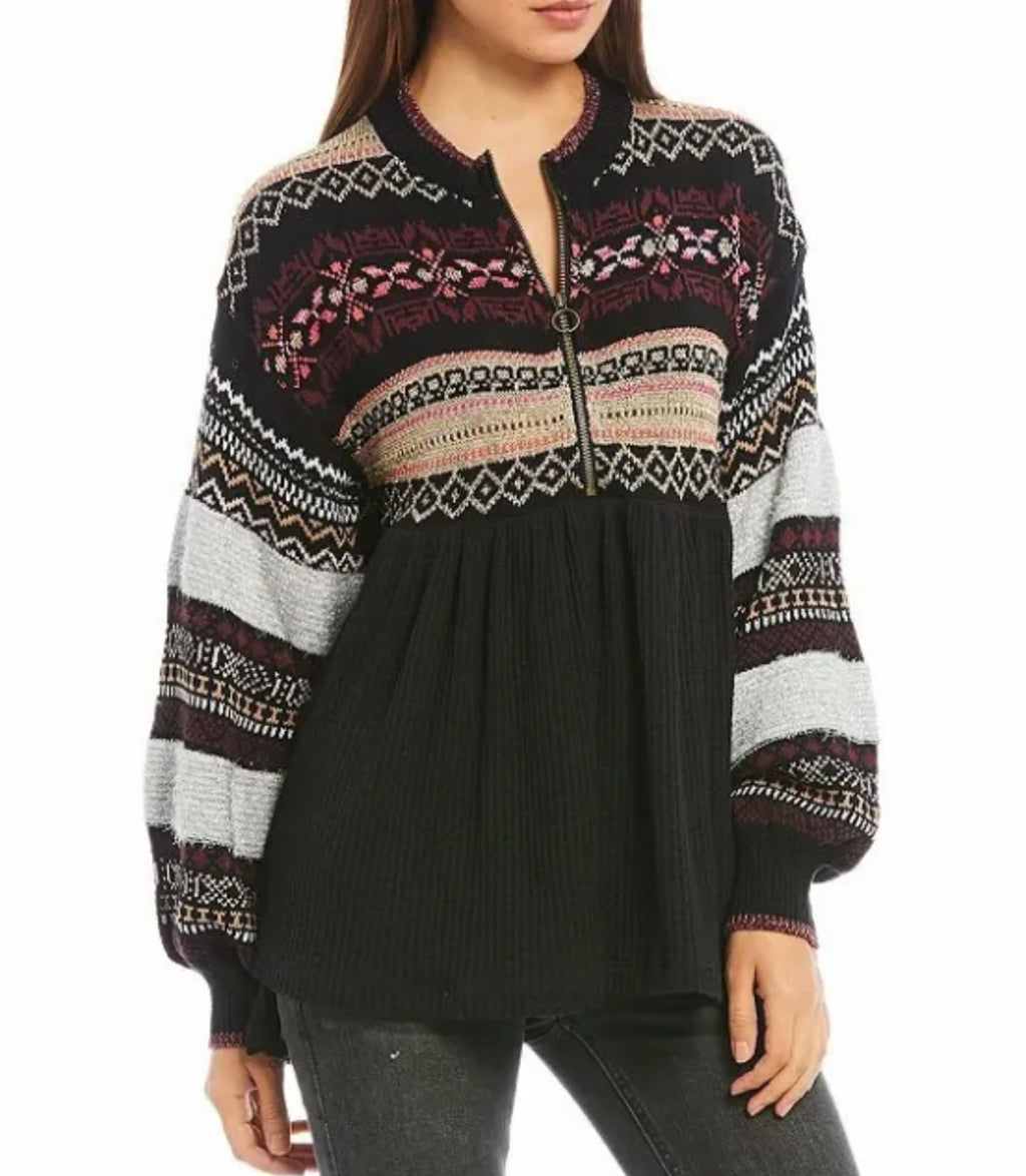 FREE PEOPLE Babydoll CABIN FEVER Swit Sweater