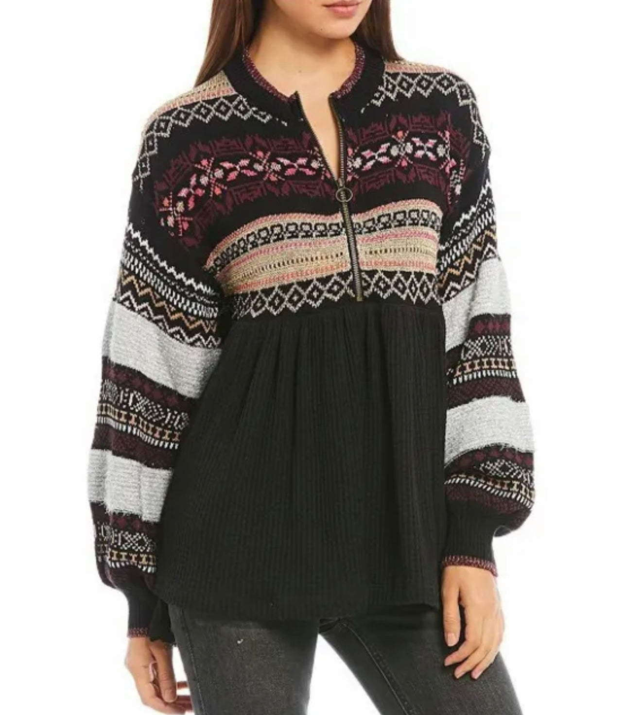 FREE PEOPLE Babydoll CABIN FEVER Swit Sweater