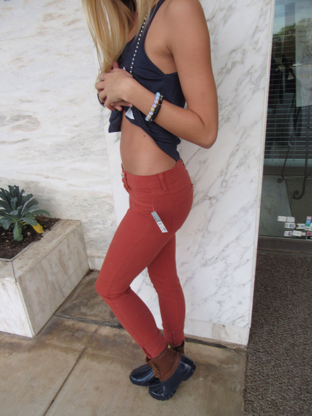 *Klique B. by FLYING MONKEY Stretch RUST Colored Skinny Jean