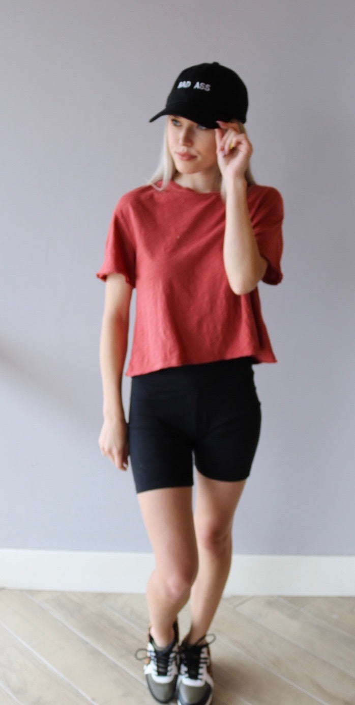 BOBI WaistCrop MARVEL SlubJersey Tee Top