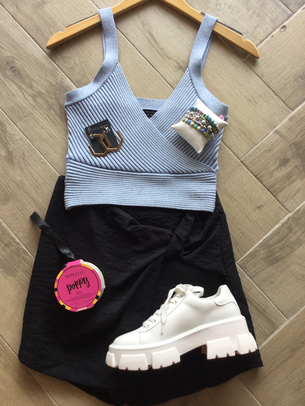 Blue Blush LAUNCH 2Tone Sweater Tank