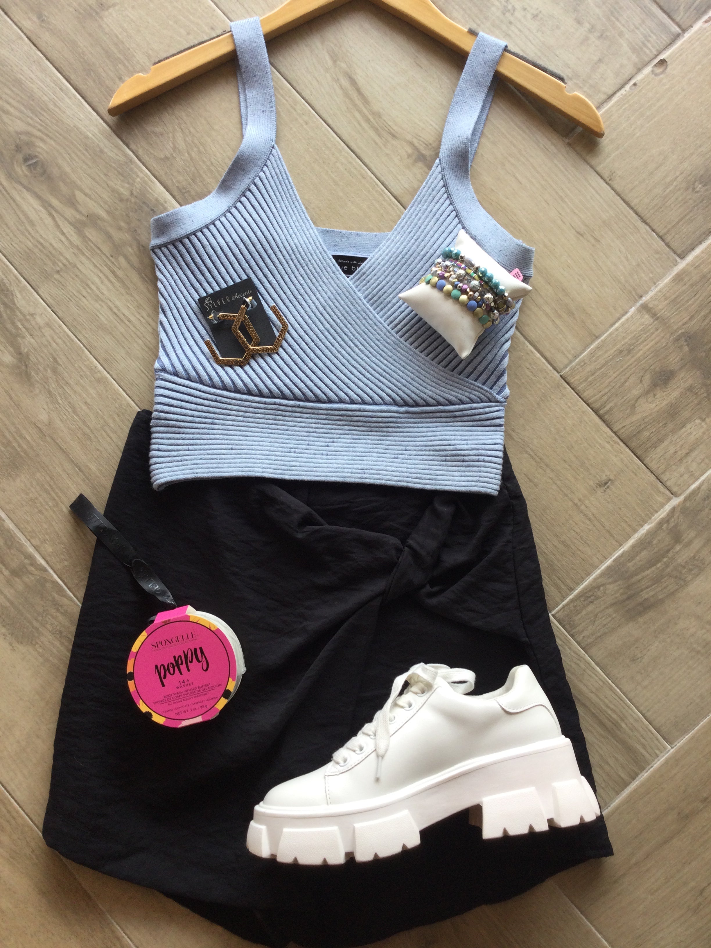 Blue Blush LAUNCH 2Tone Sweater Tank